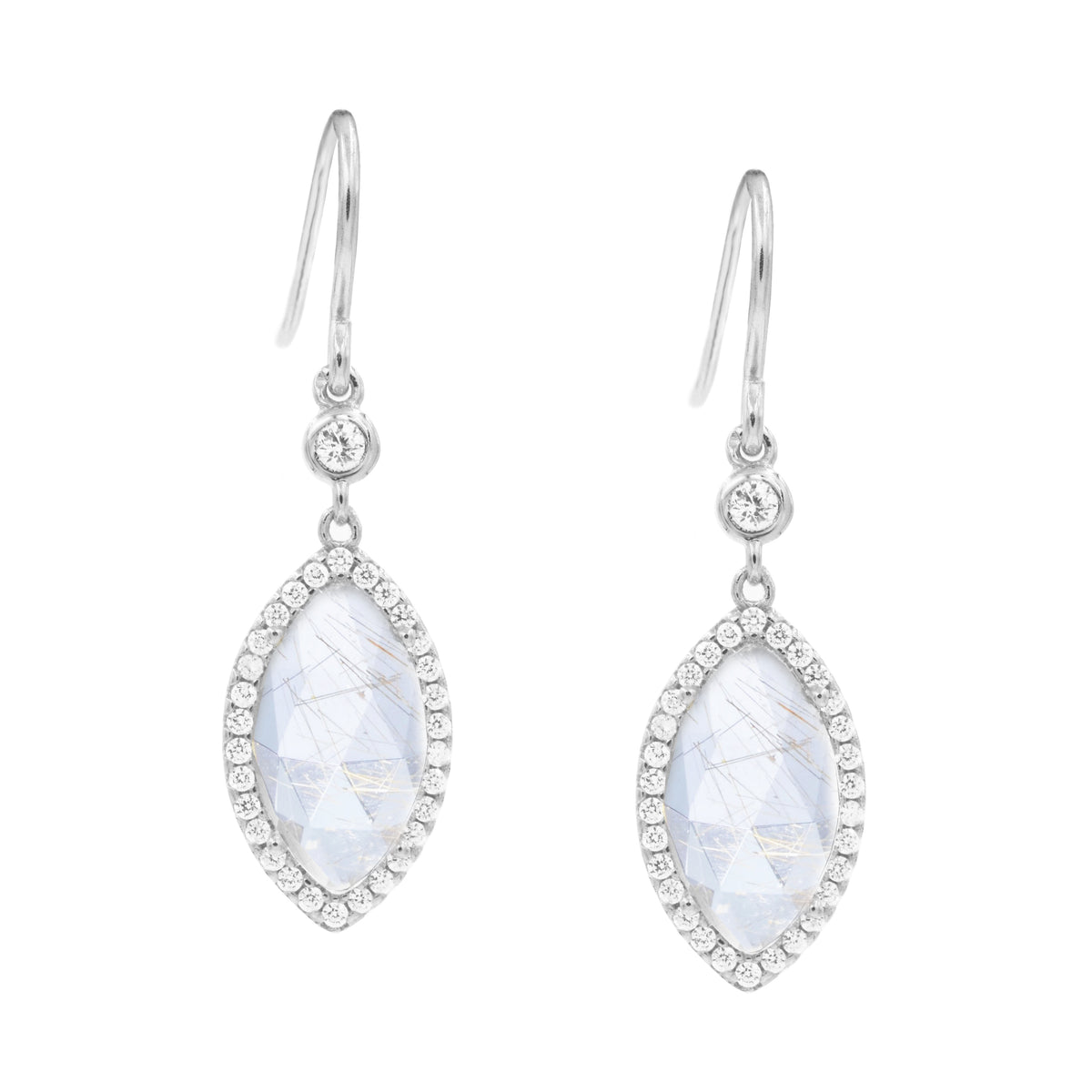 Adina Earrings In Rutilated Quartz Silver