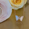 mini butterfly necklace in pink mother of pearl