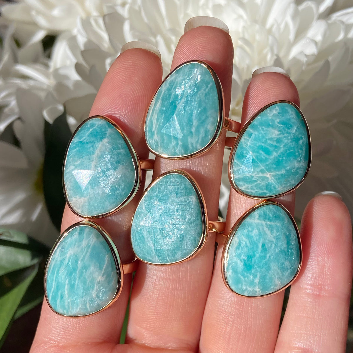 amazonite large gemstone ring lifestyle