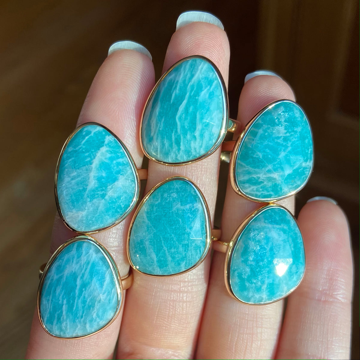 amazonite large gemstone ring lifestyle