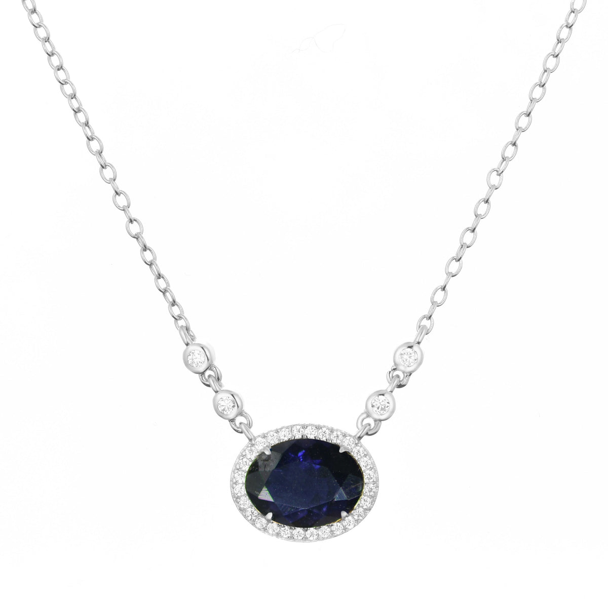 aura iolite necklace in silver