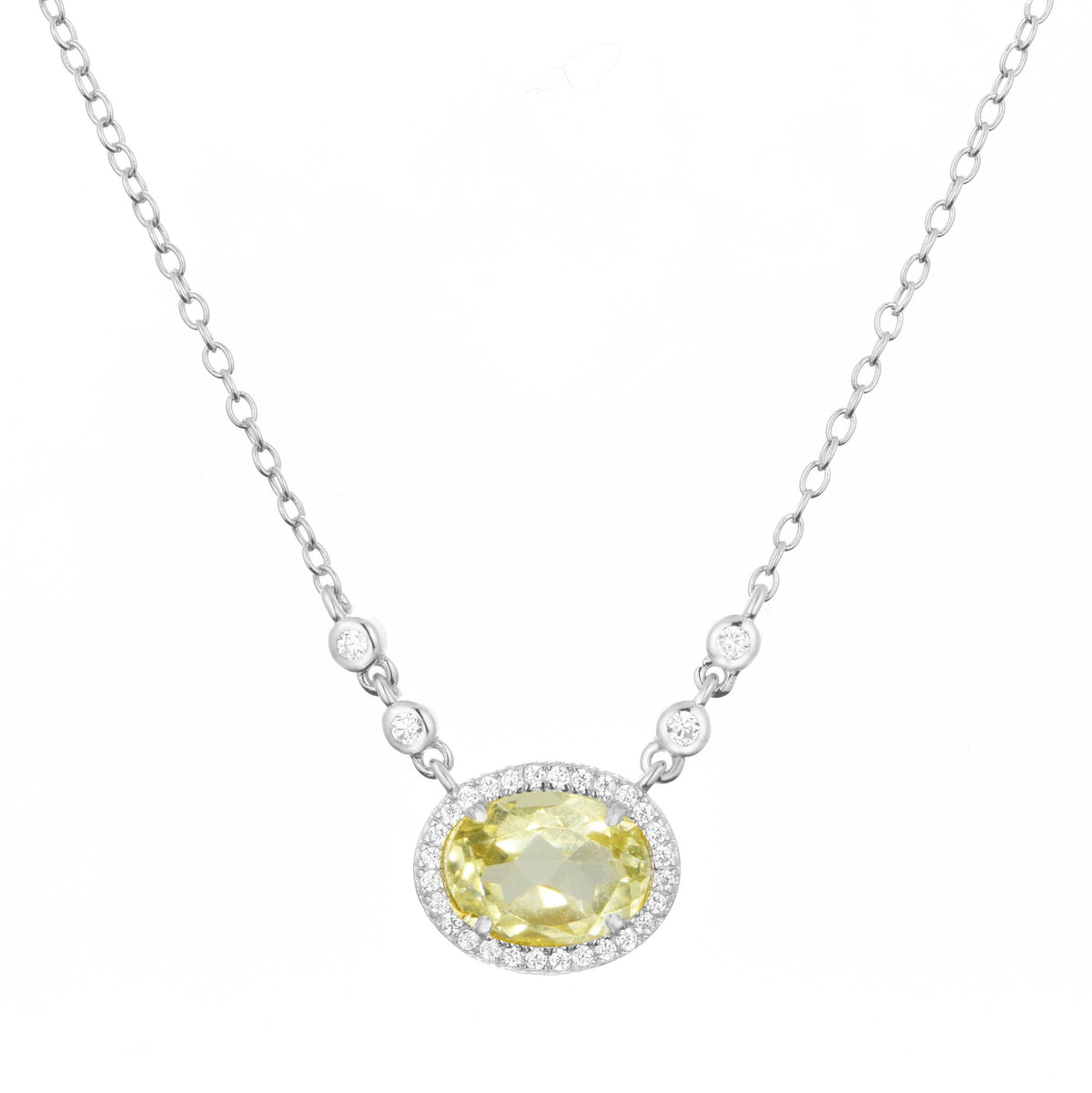aura lemon quartz necklace in silver