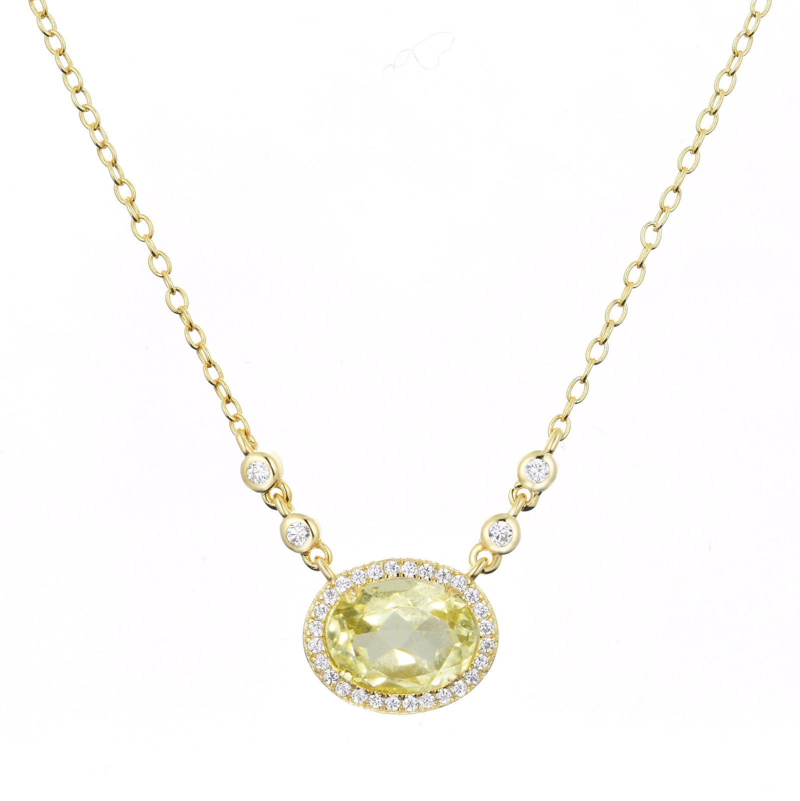 aura lemon quartz necklace in gold