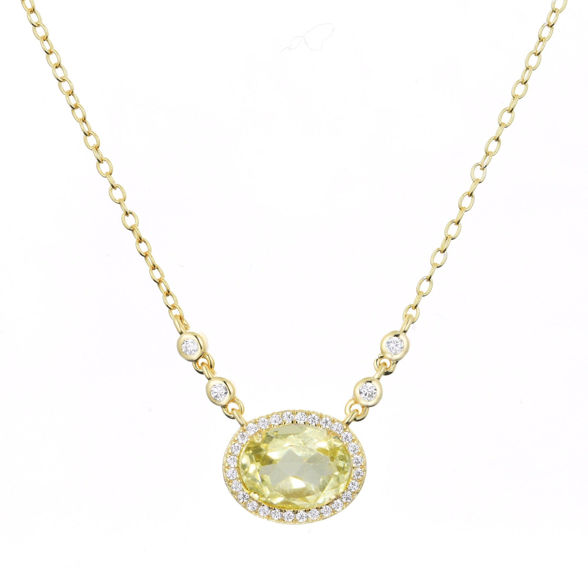 aura lemon quartz necklace in gold