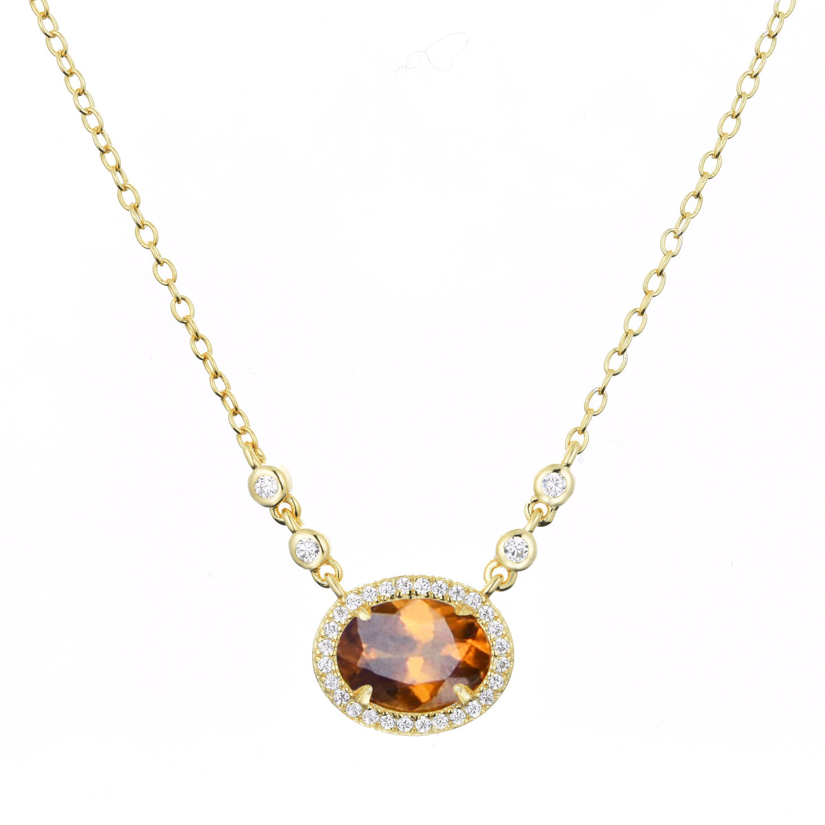 aura tourmaline gemstone necklace autumn brown