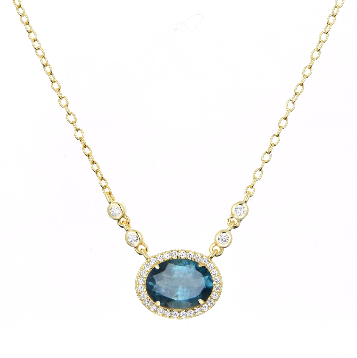 aura tourmaline gemstone necklace blue