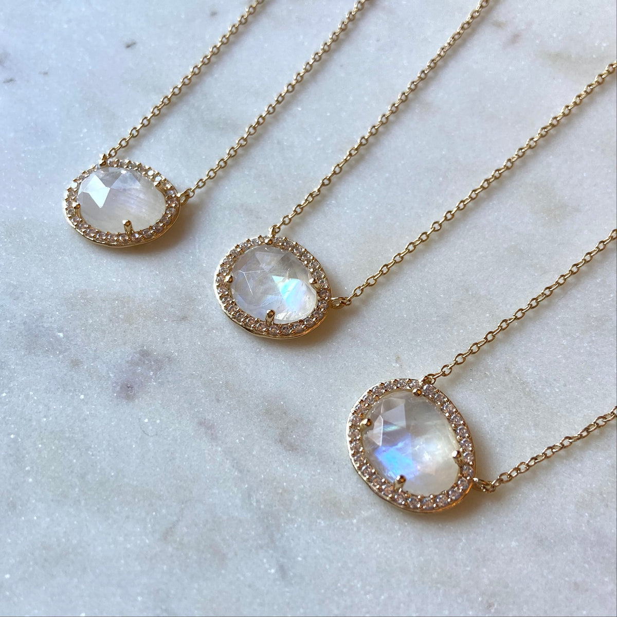 azizi moonstone gemstone necklace cz