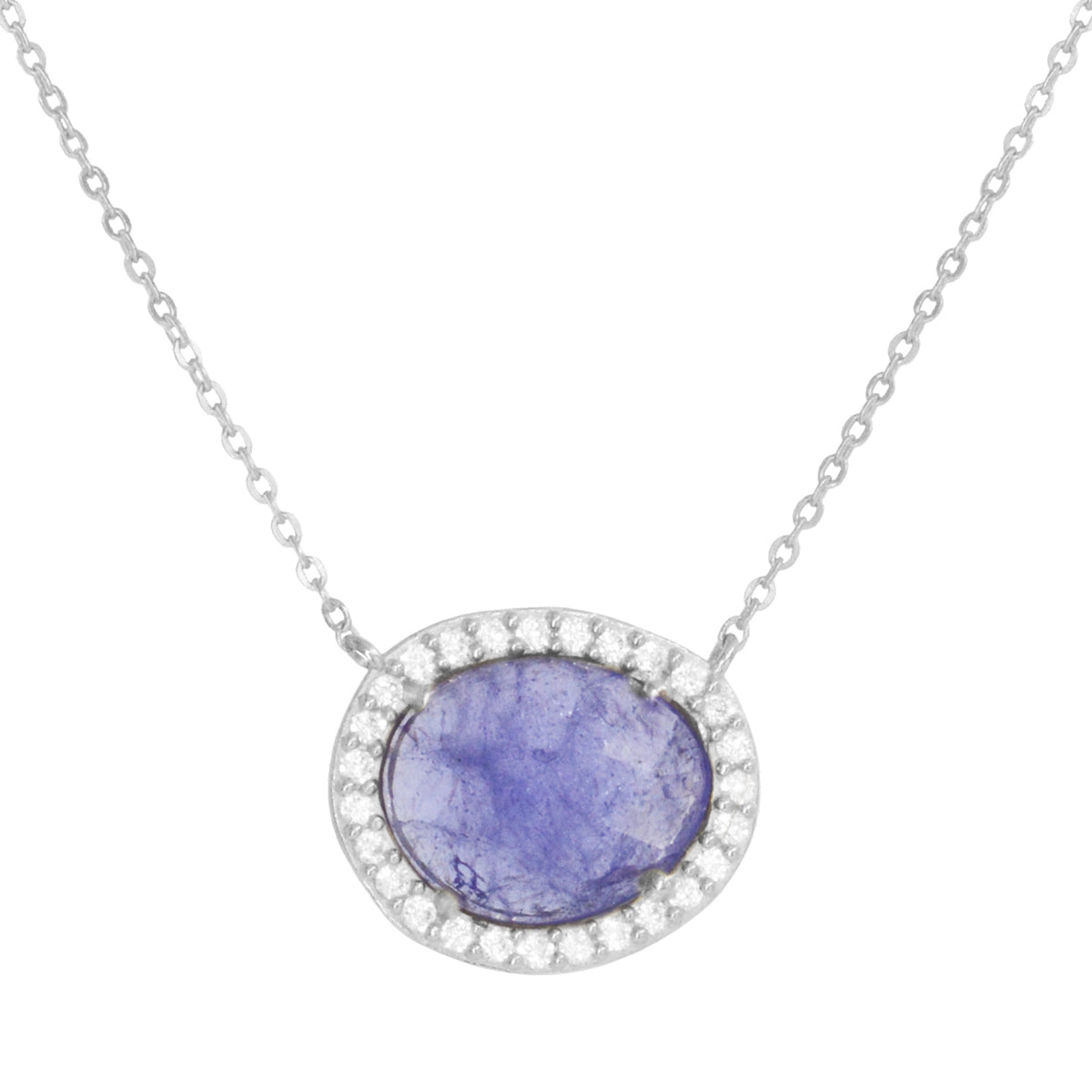 azizi necklace with crystals tanzanite silver