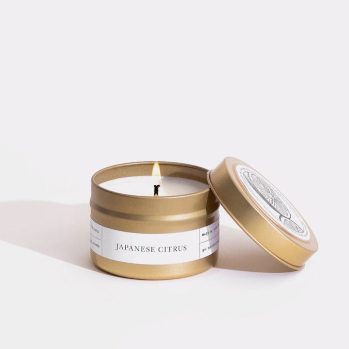 Gold Travel Candle in Japanese Citrus
