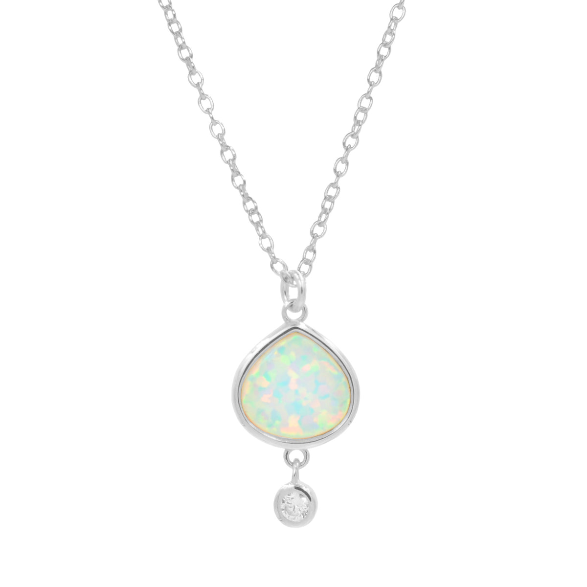 best friend opal necklace with white opal silver