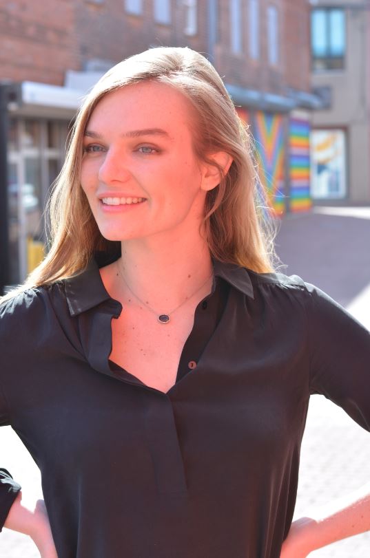 Black Baby Geode Necklace With Diamonds in 14k White Gold Lifestyle