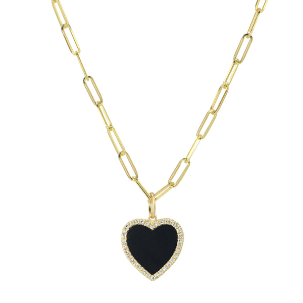 Maya Onyx Heart Necklace – LAGOS