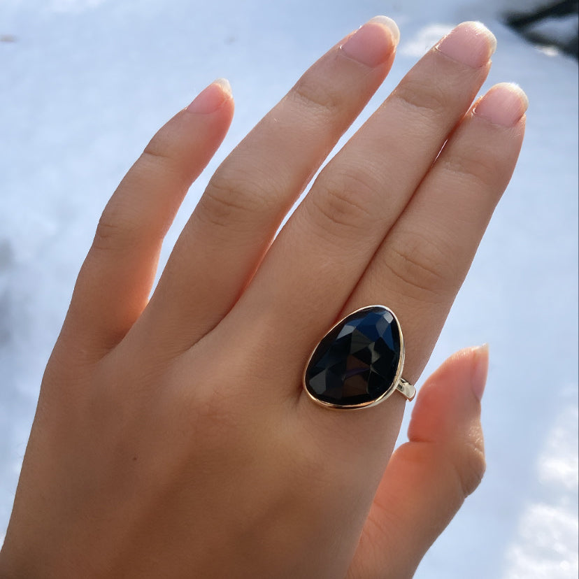 Gold Ring Black Diamond Ring Black Onyx Ring Teardrop Ring Pear Drop Ring  Gemstone Ring Delicate Stack Ring Gold Rings - Etsy