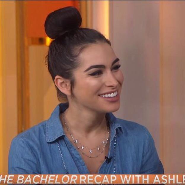 Blessings leaf choker necklace with crystals in silver on Ashley Iaconetti