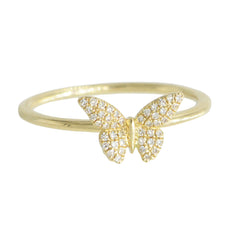 Gold butterfly deals rings with diamonds