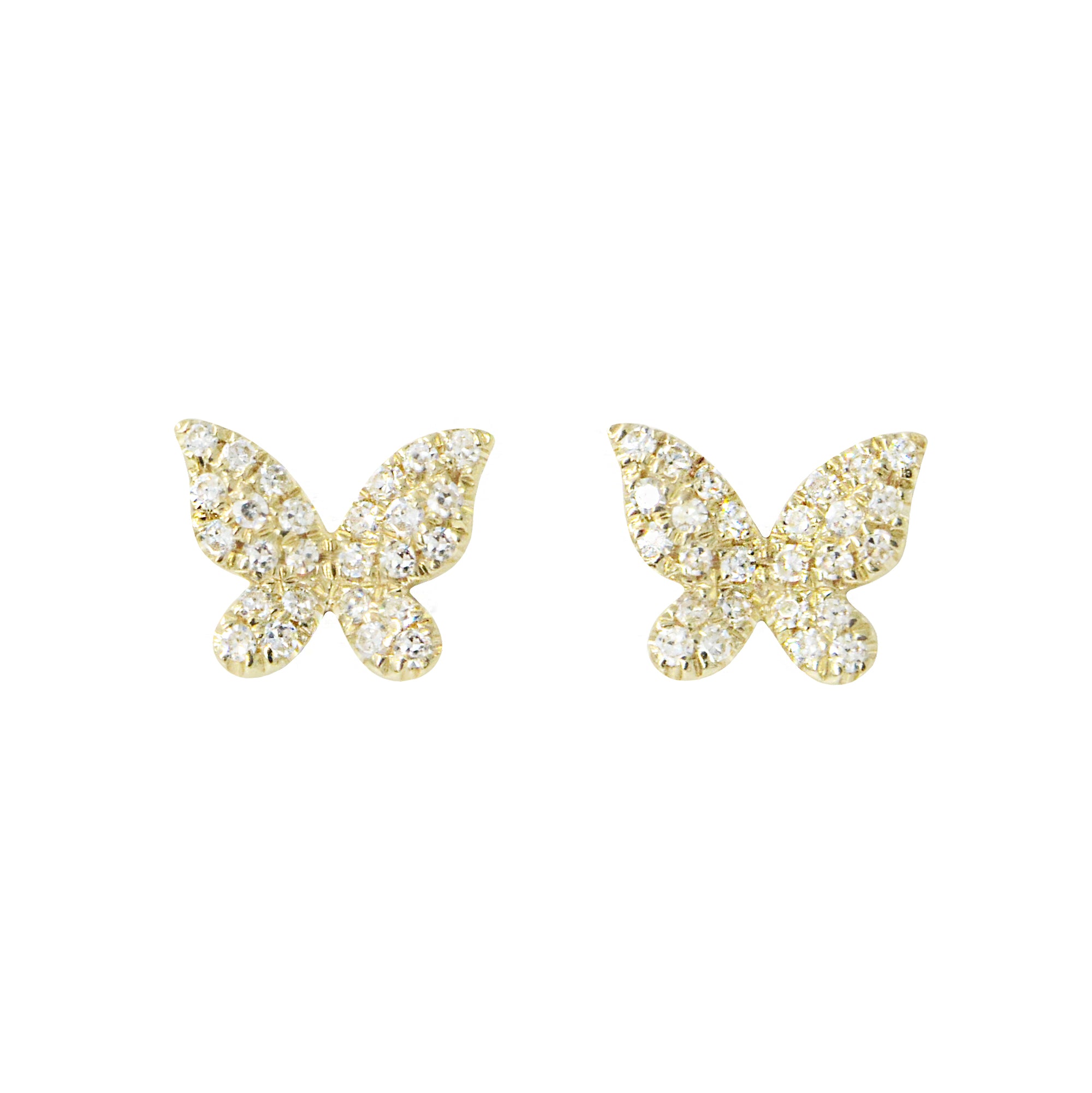 butterfly stud earrings with diamonds