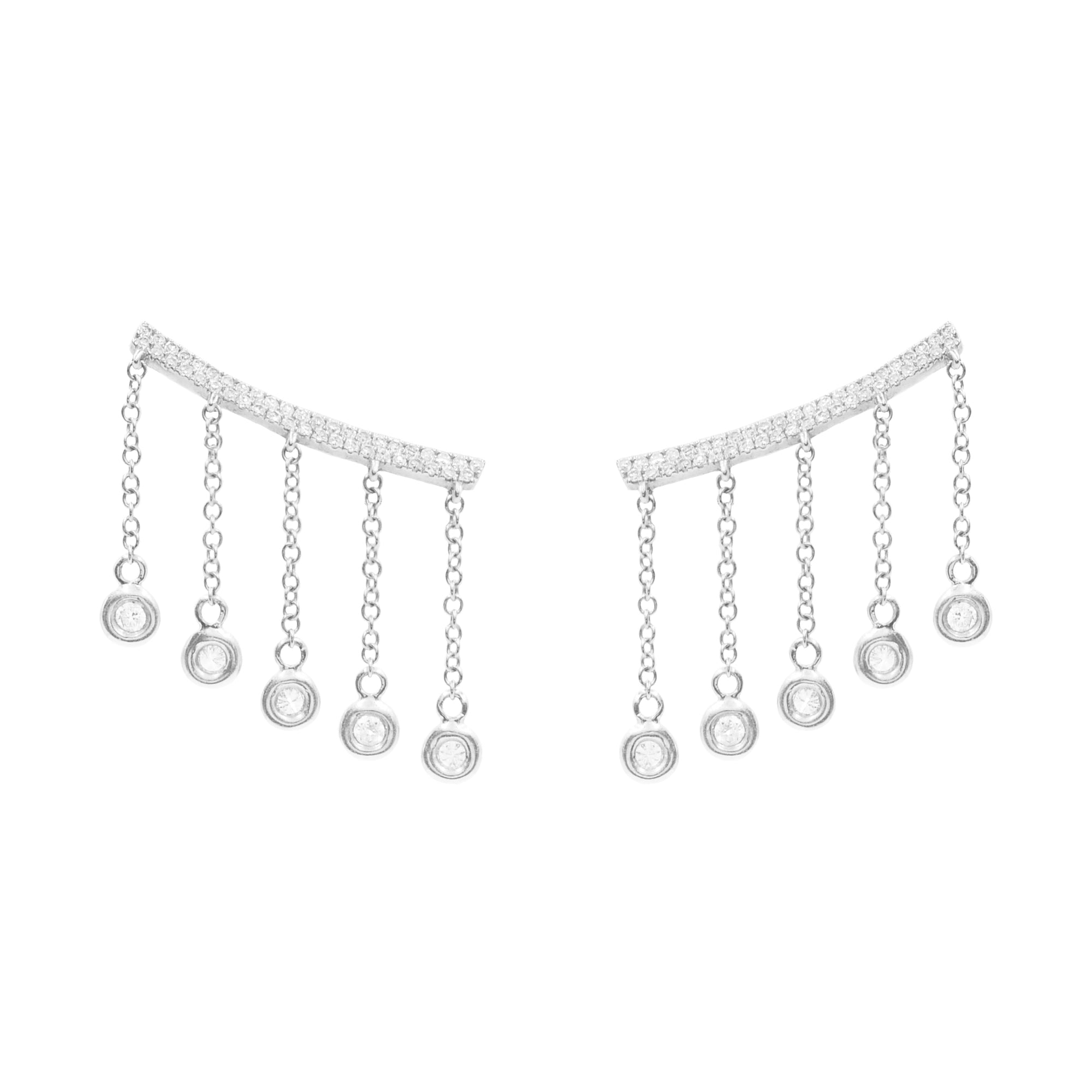 Cleo Ear Crawler Earrings With Crystal Drops KAMARIA