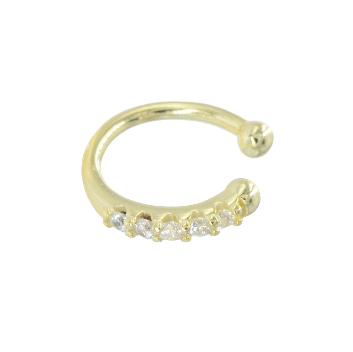 crystal ear cuff in gold