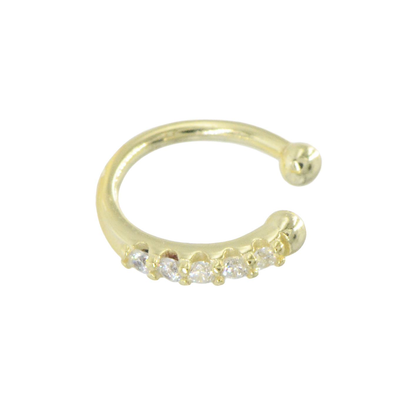 crystal ear cuff in gold