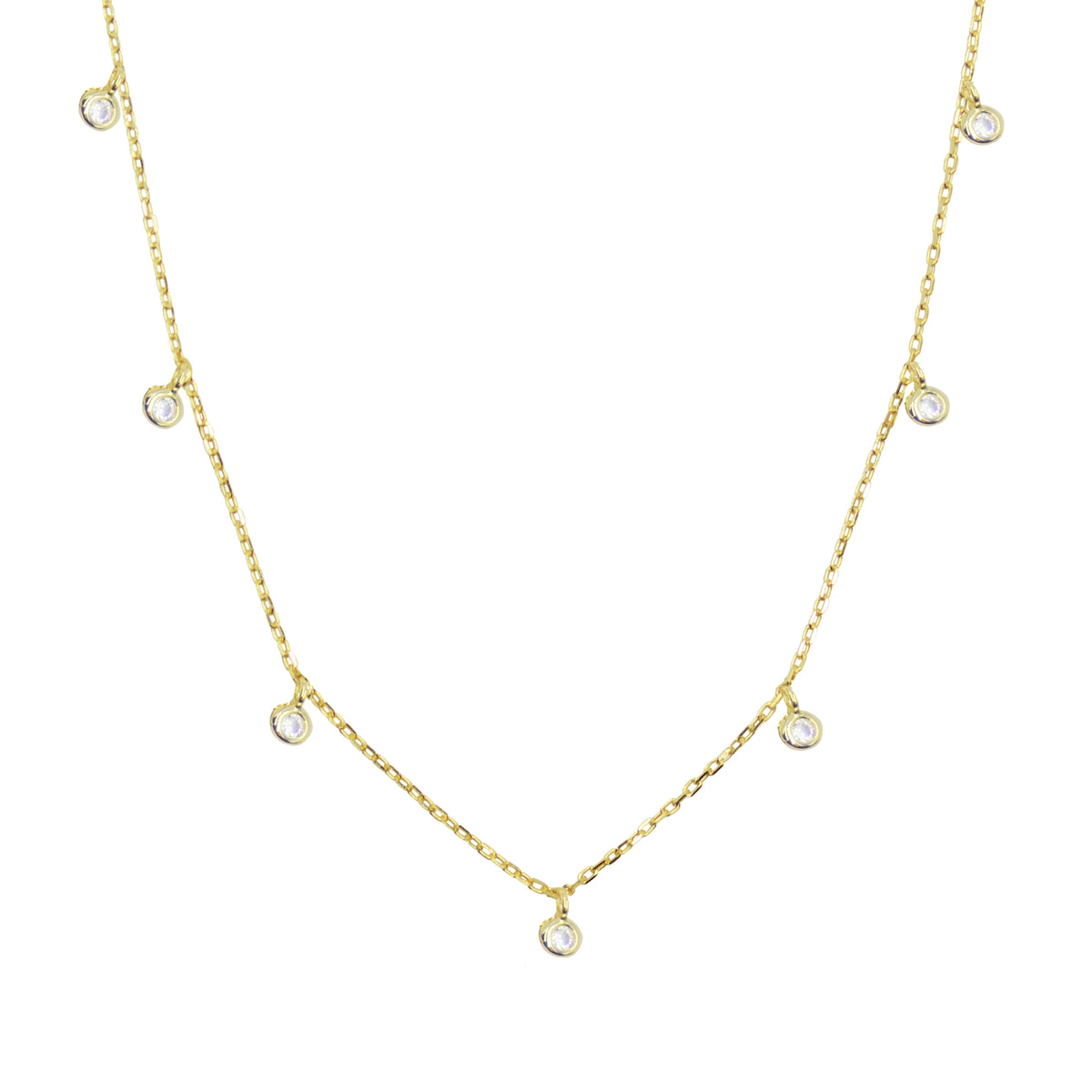 Dew Drops Crystal Choker Layering Necklace - KAMARIA