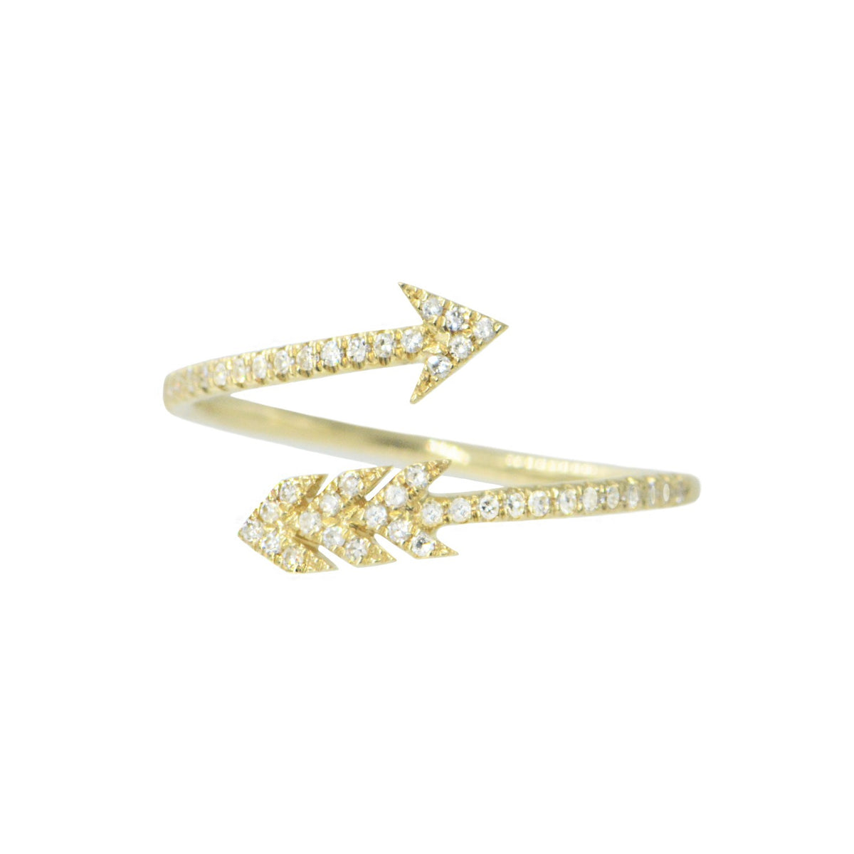 diamond arrow ring in 14k gold