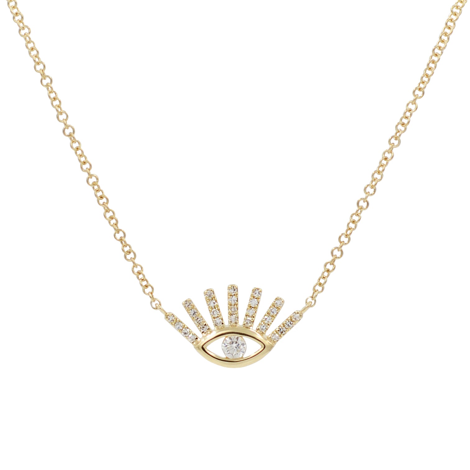 Evil Eye Diamond Bezel Necklace