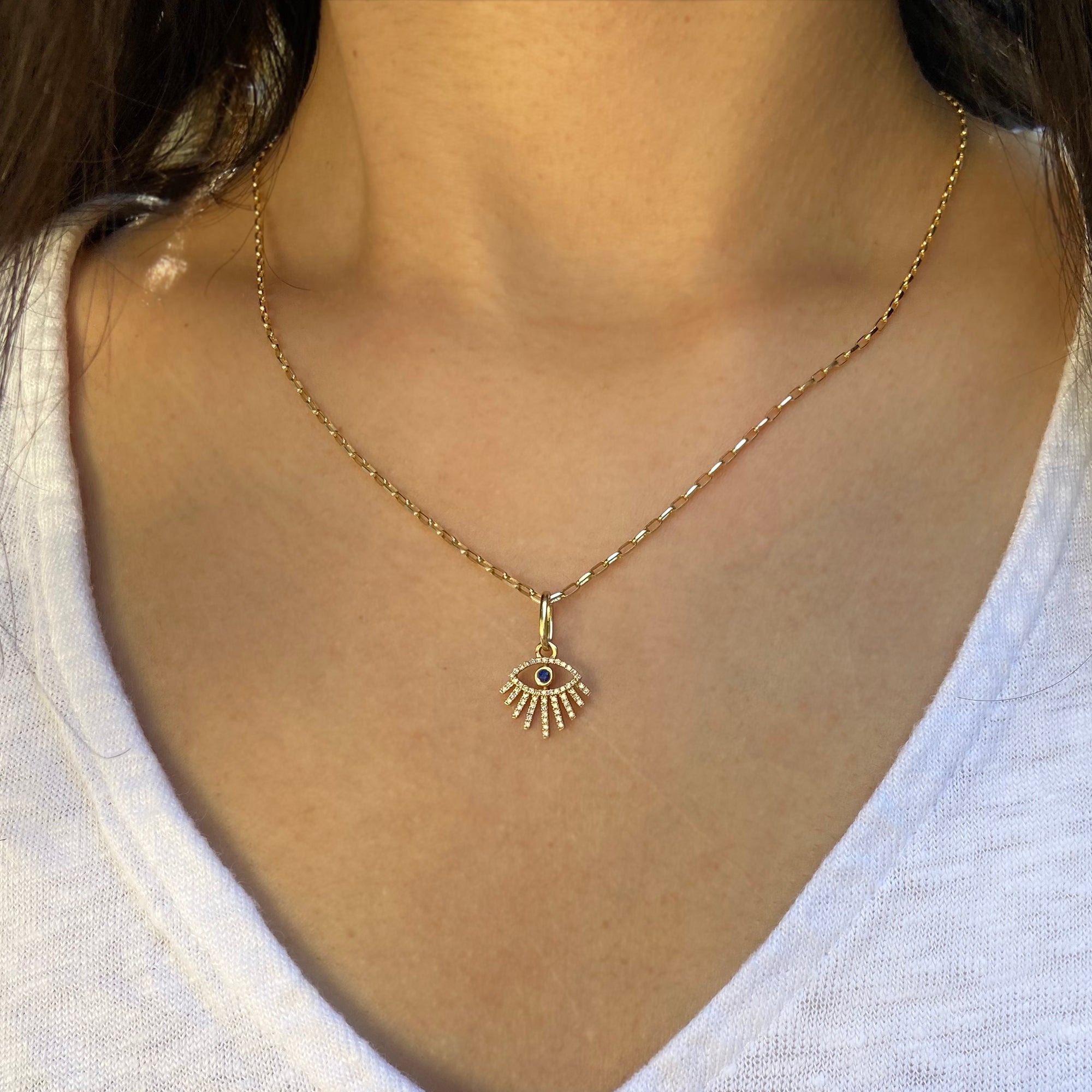 SYDNEY EVAN Evil Eye 14-karat gold diamond necklace | NET-A-PORTER