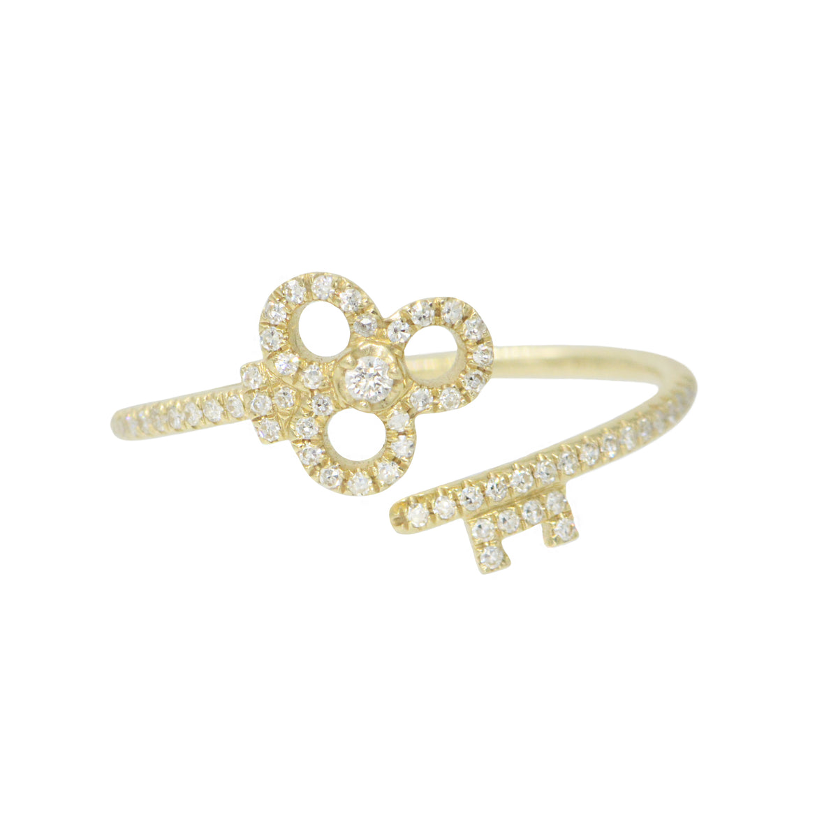 diamond key ring in 14k gold