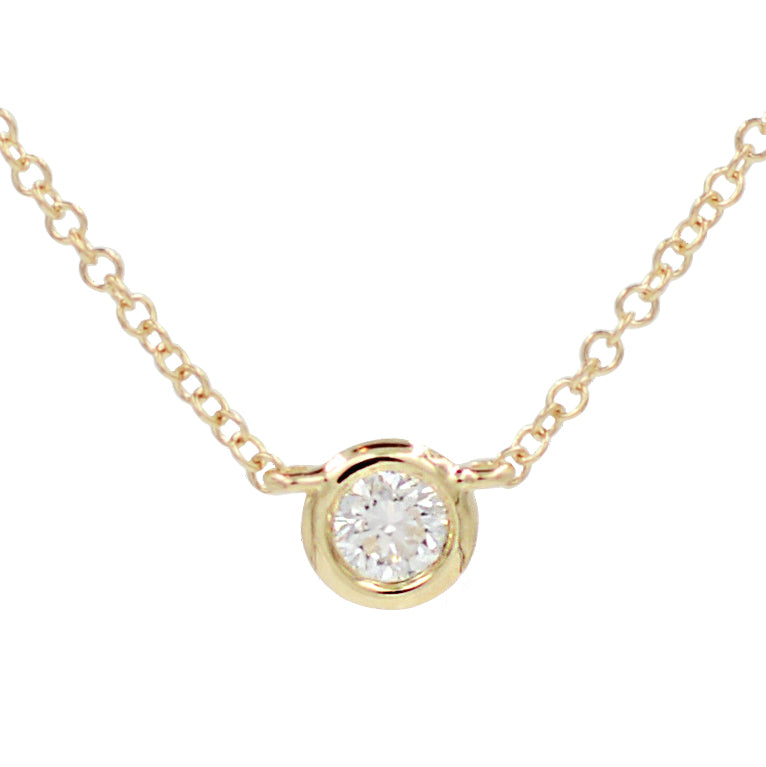 Diamond Solitaire Necklace in 14k Gold