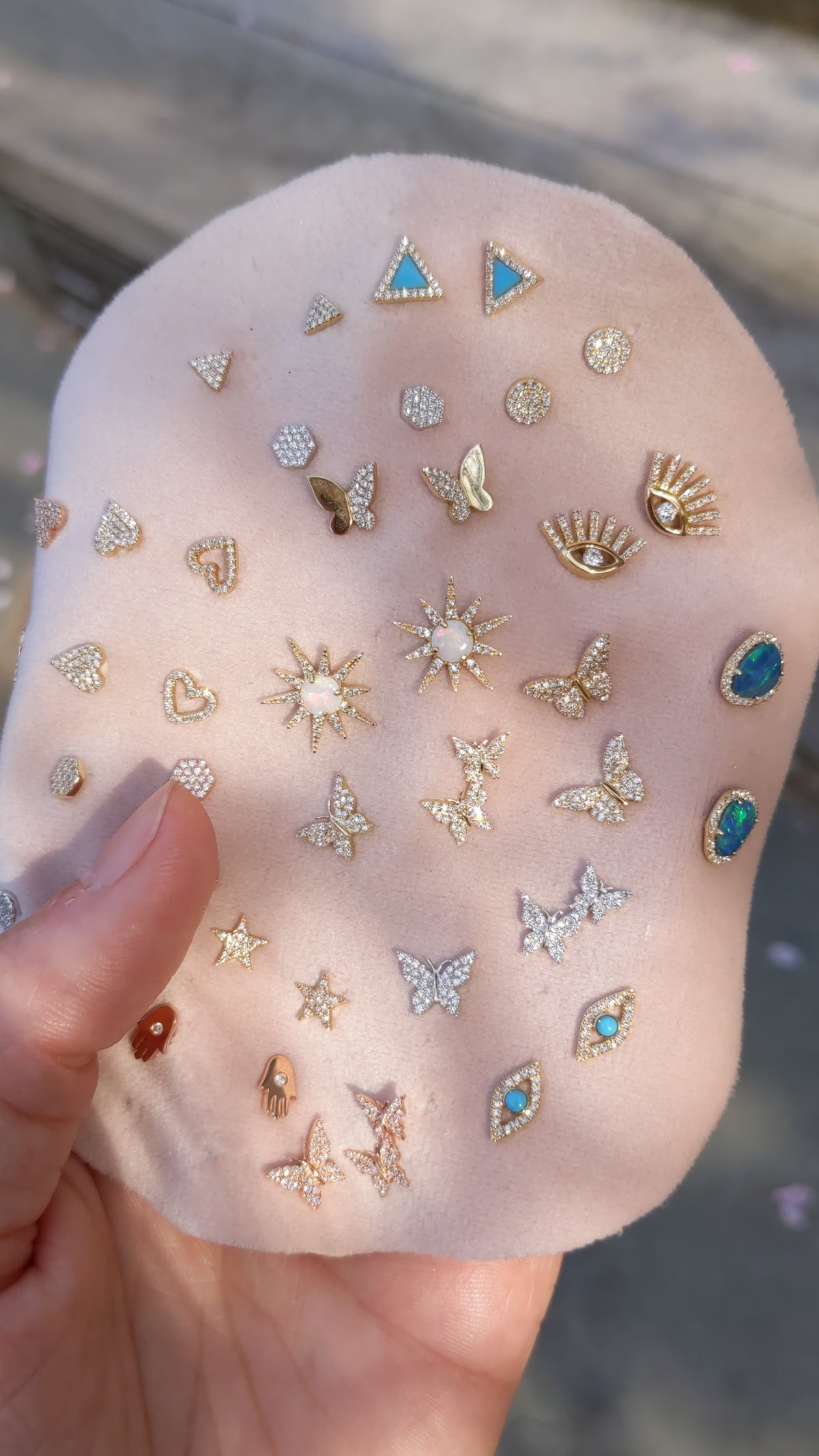 Butterfly Diamond Stud Earrings