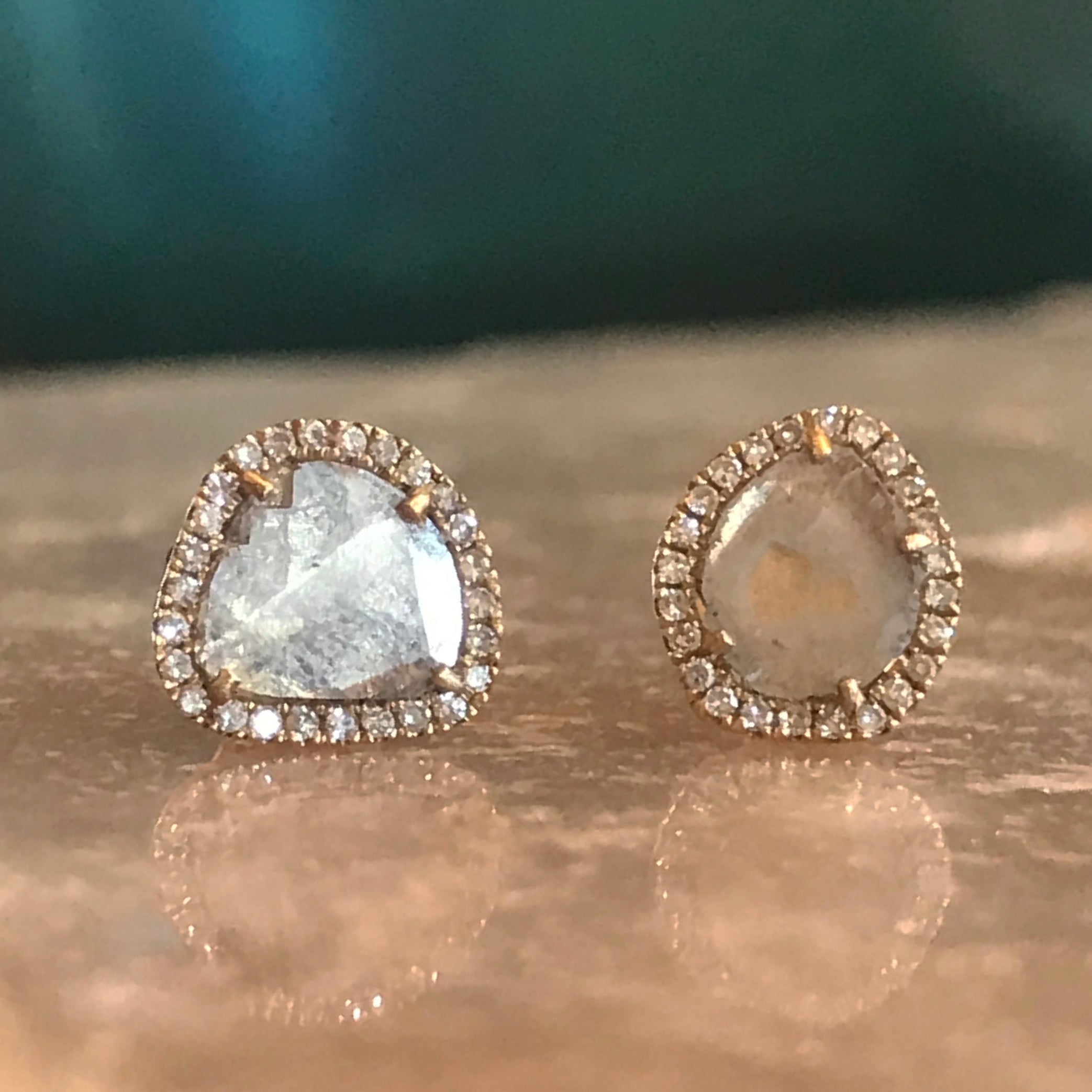 Diamond slice earrings Clearance