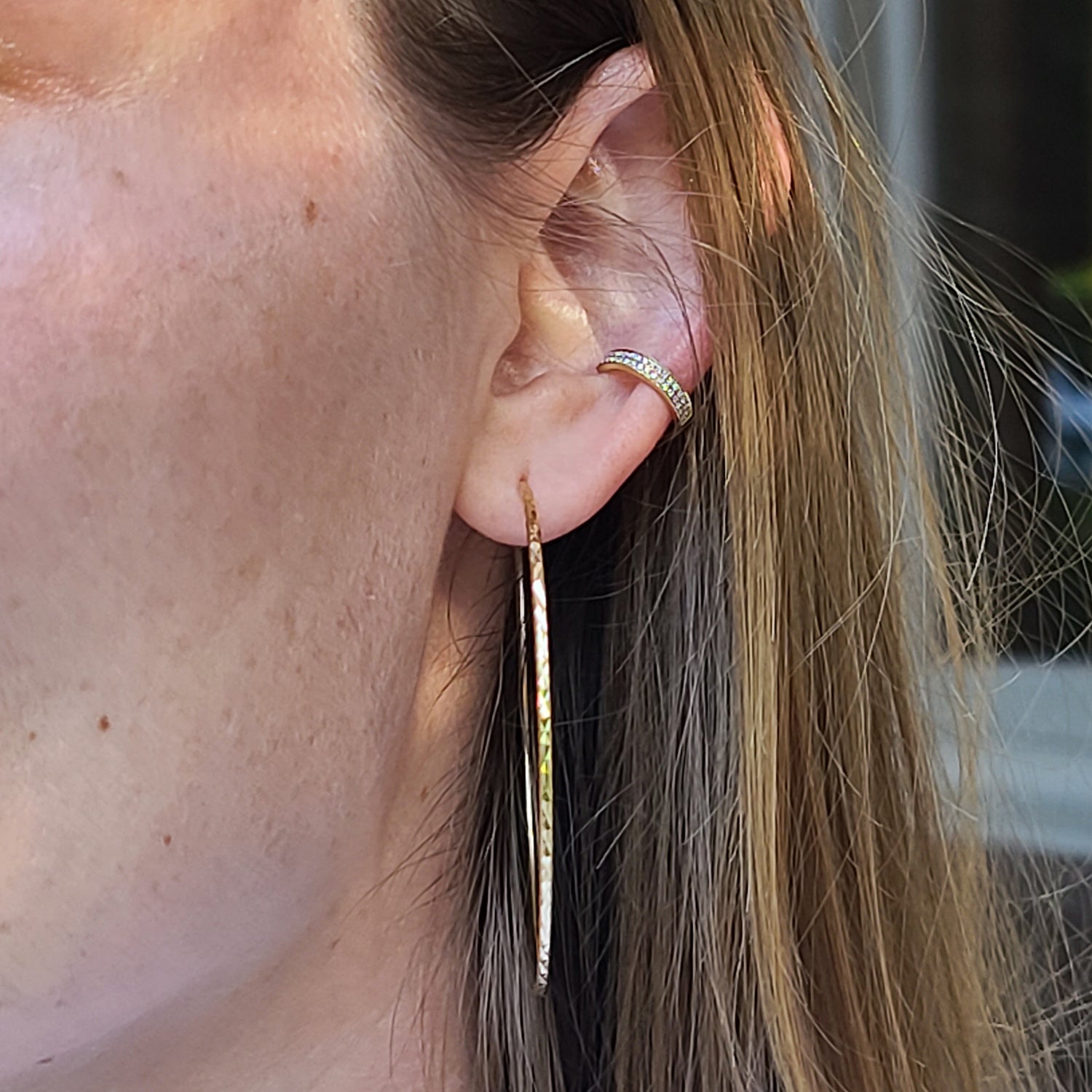 Double Row Diamond Ear Cuff in 14k Gold