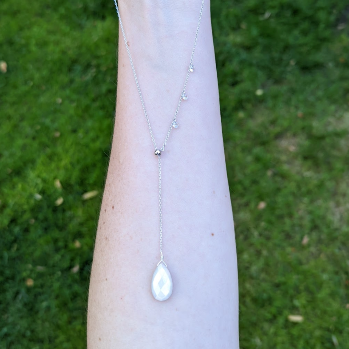 Moonstone lariat necklace hot sale