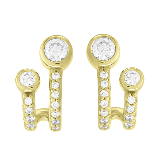 Double Circle Huggie Earrings