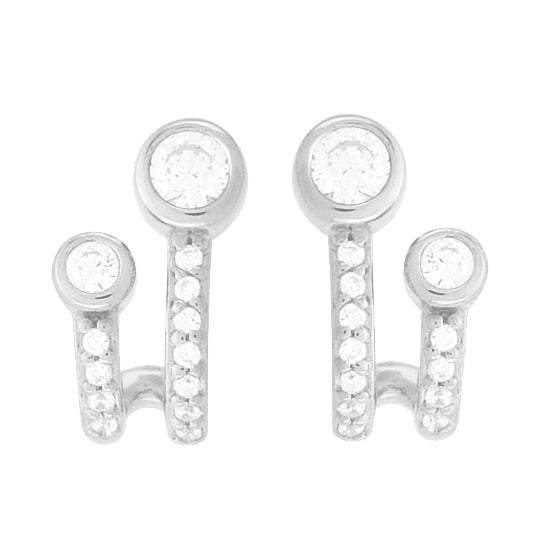 Double Circle Huggie Earrings