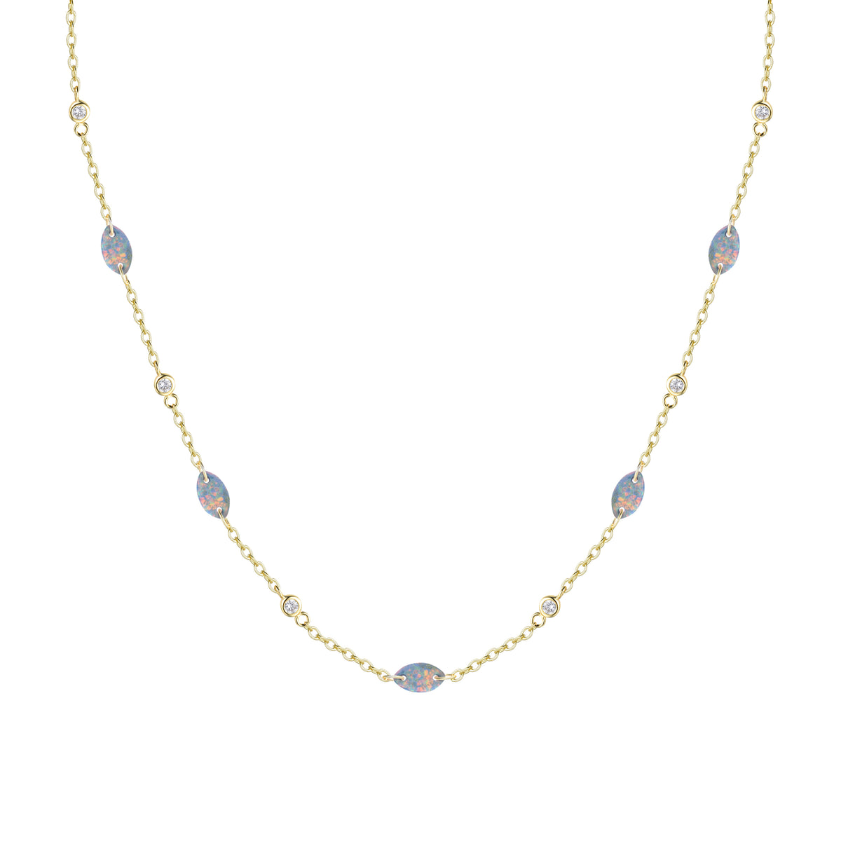 Drilled Opal Layering Necklace