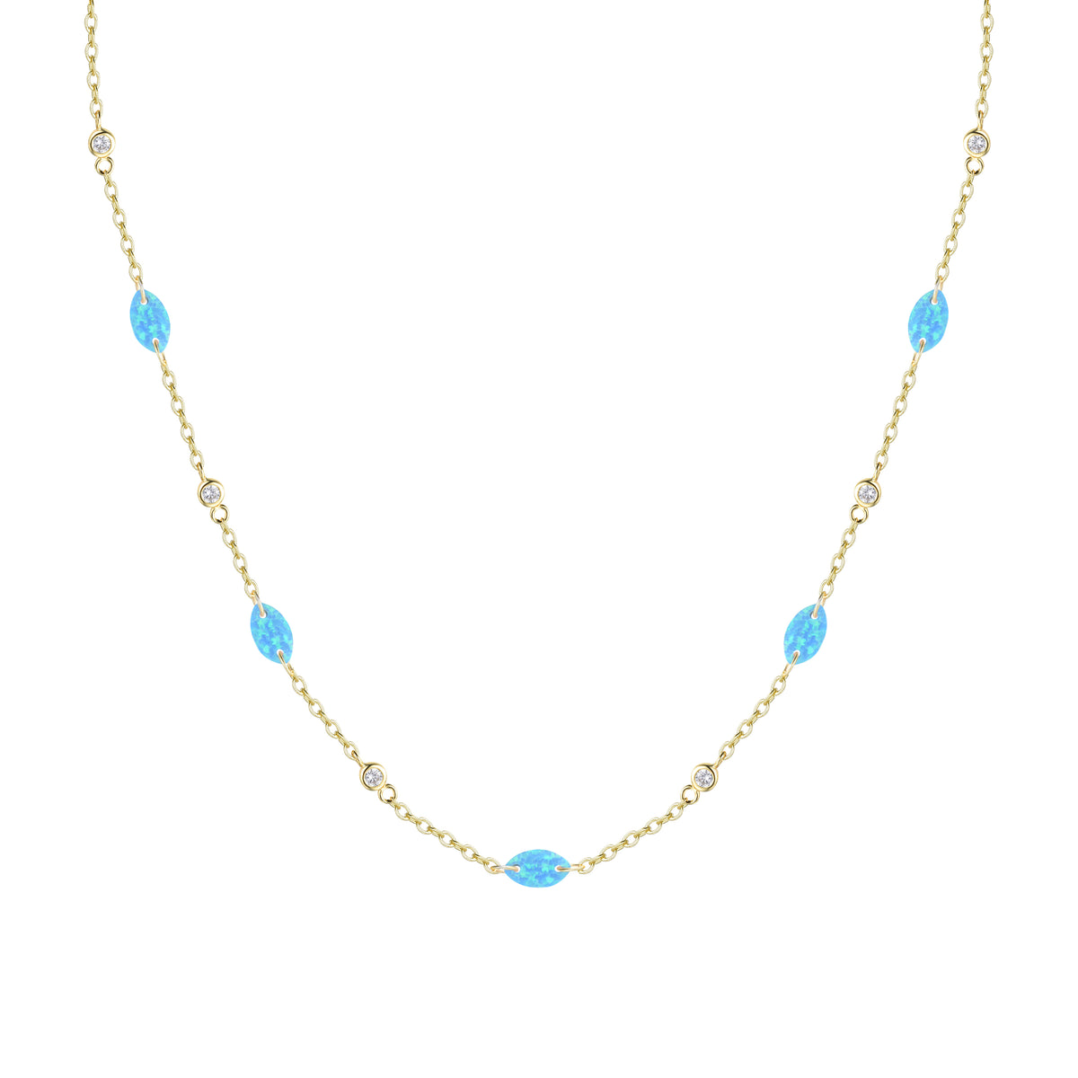 Drilled Opal Layering Necklace
