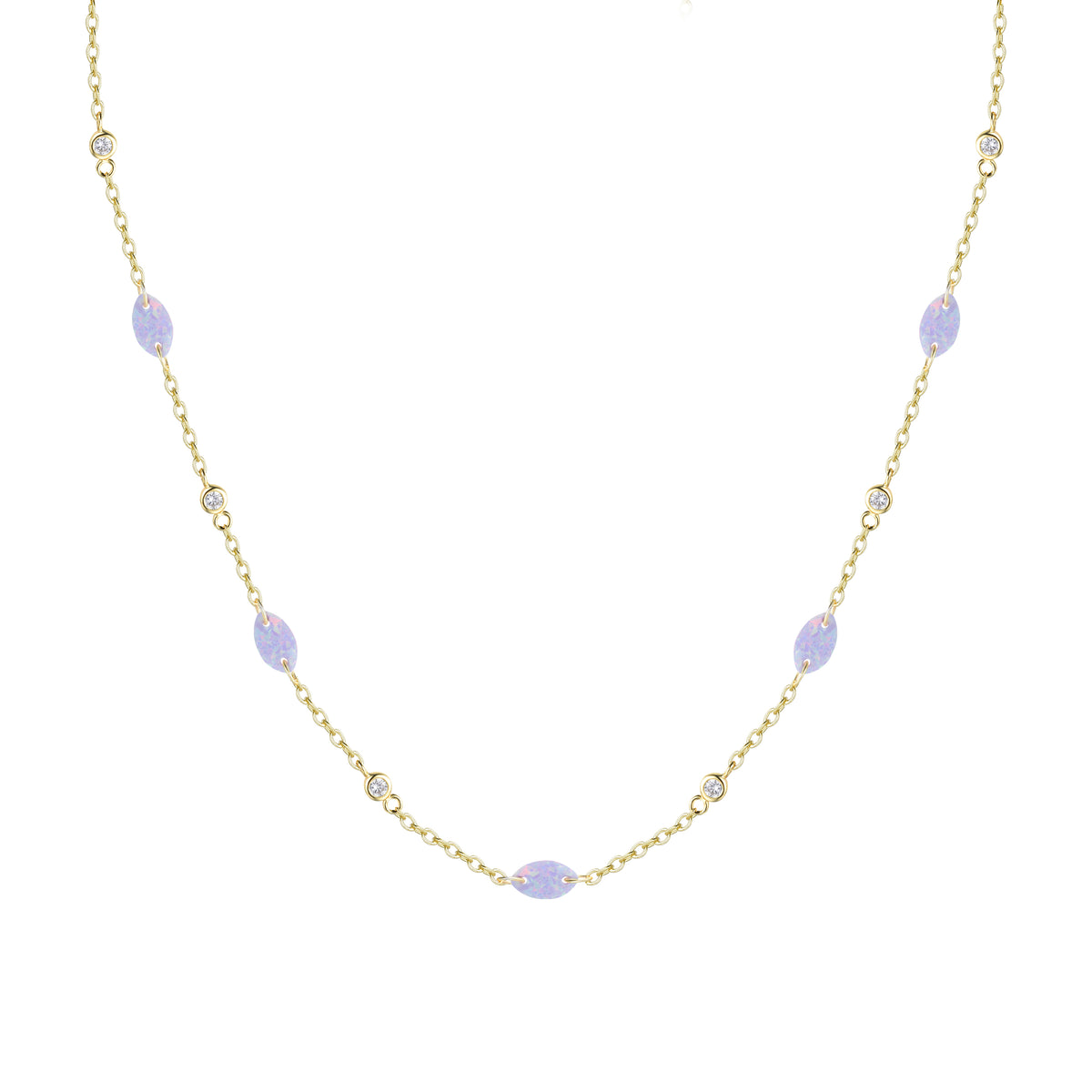 Drilled Opal Layering Necklace
