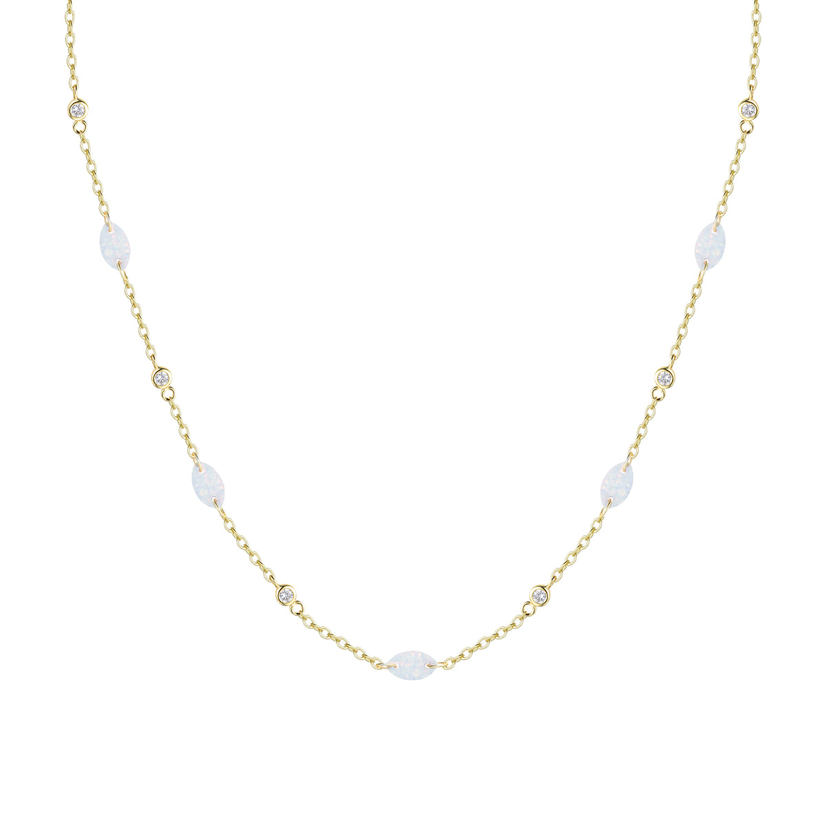 Drilled Opal Layering Necklace