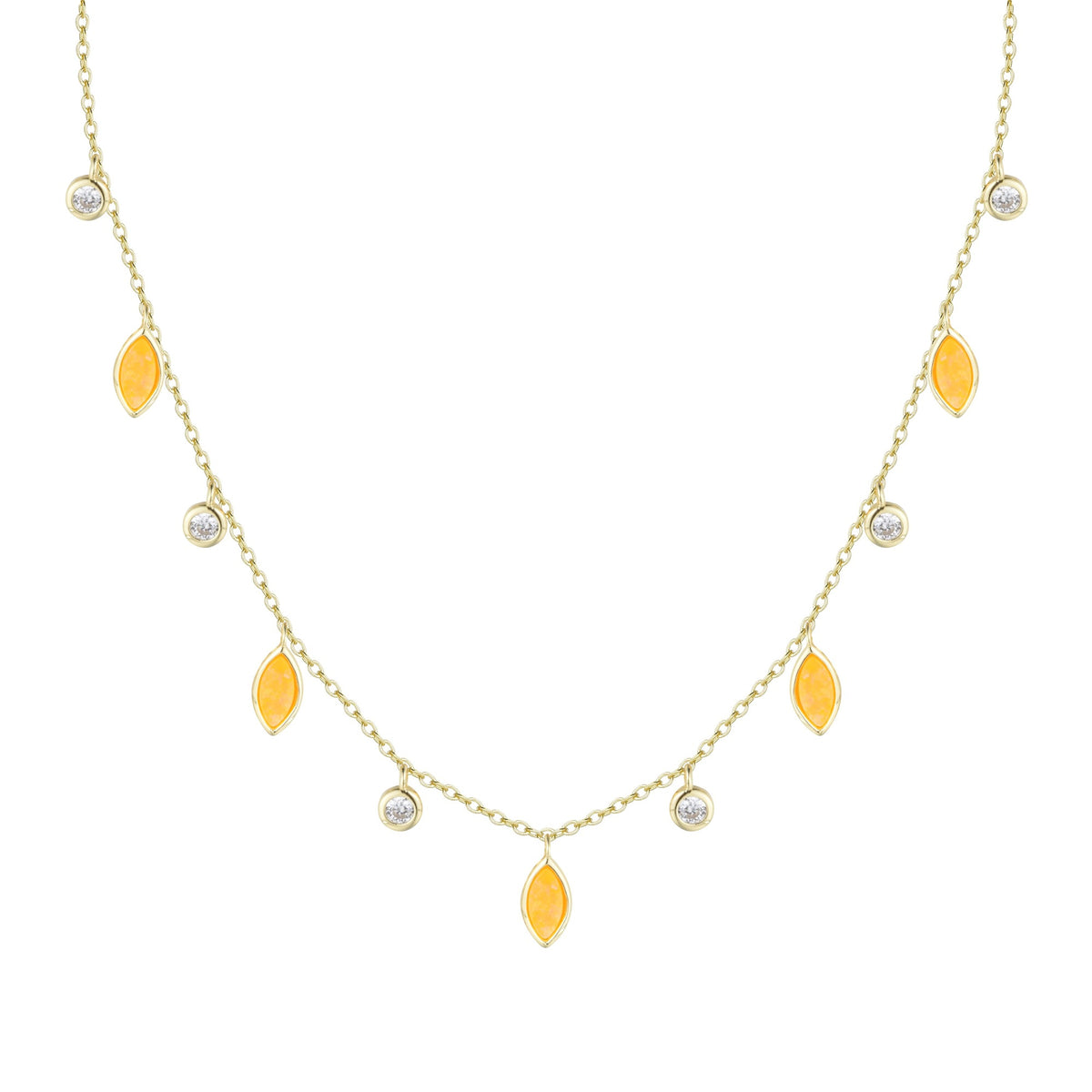 opal drops of spring necklace in tangerine opal gold