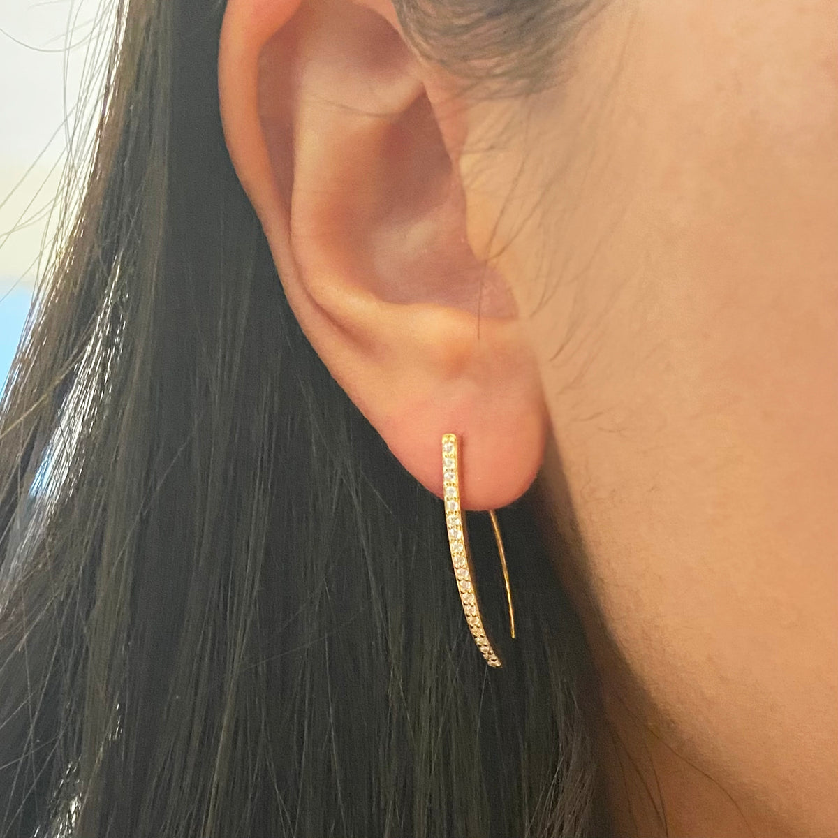 elegant loop earring threaders with crystals lifestyle