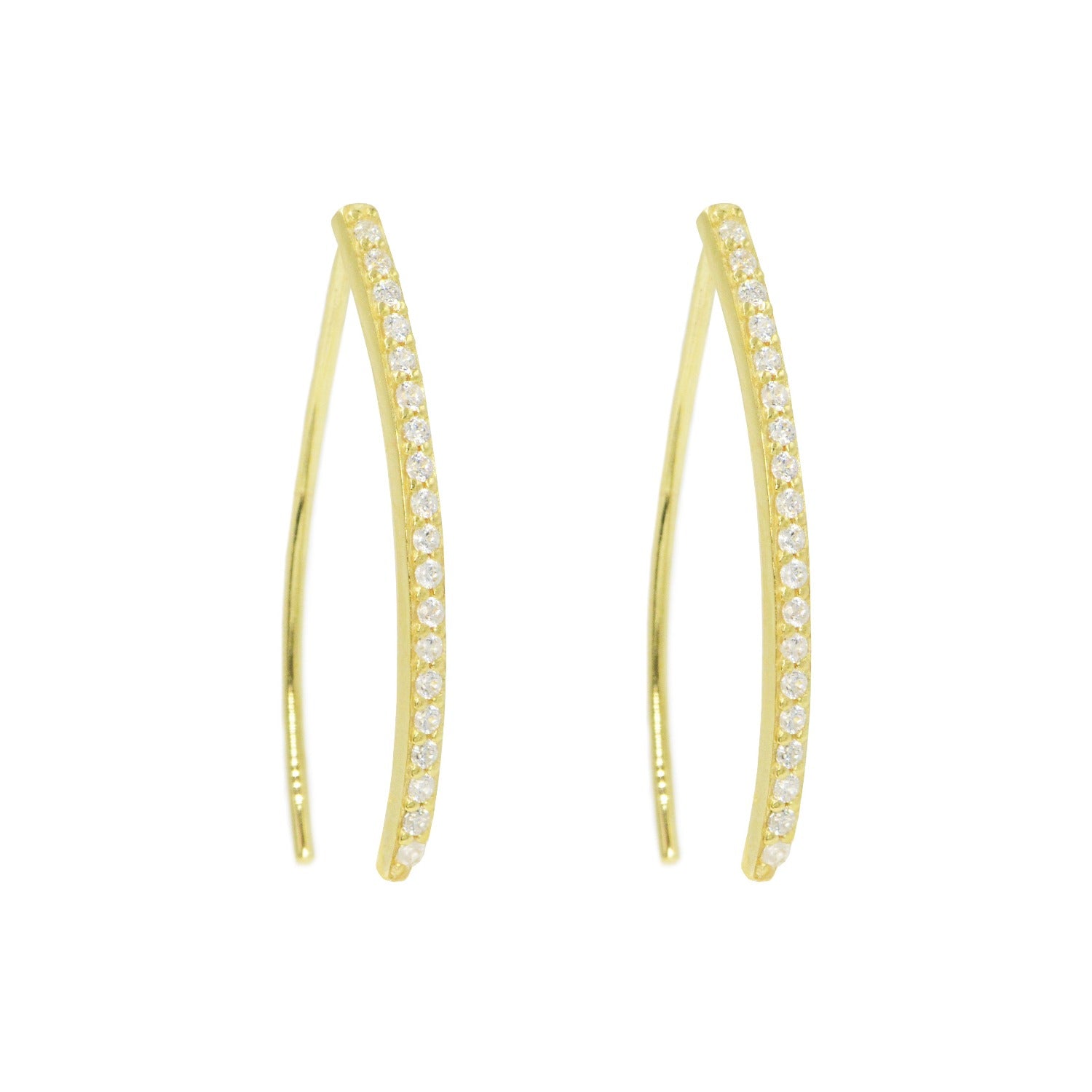 Elegant loop earring threaders with crystals
