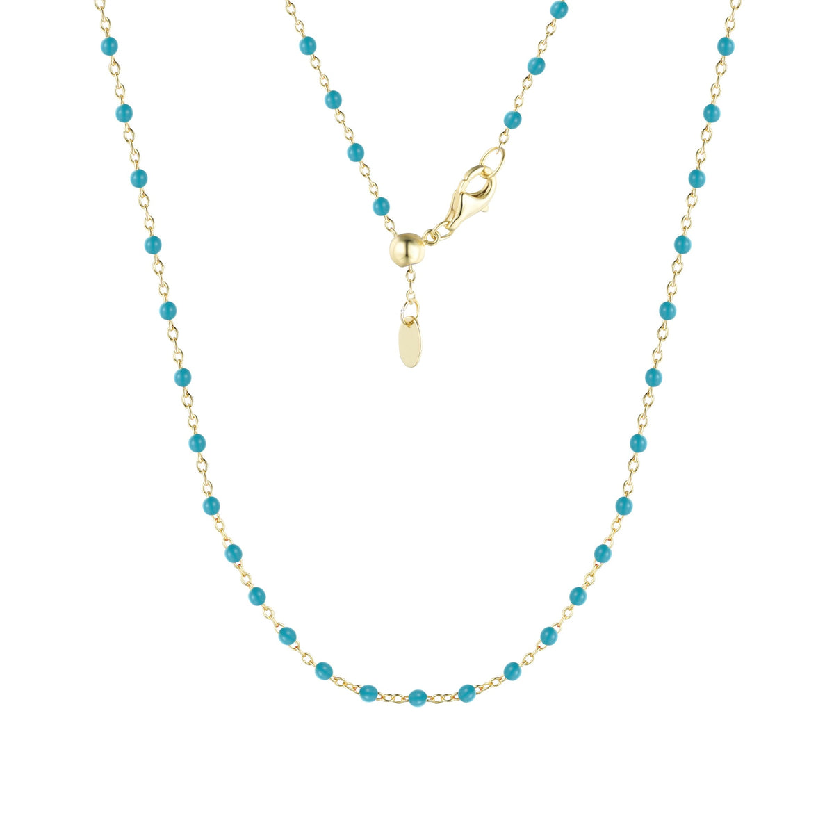 enamel beaded chain blue gold