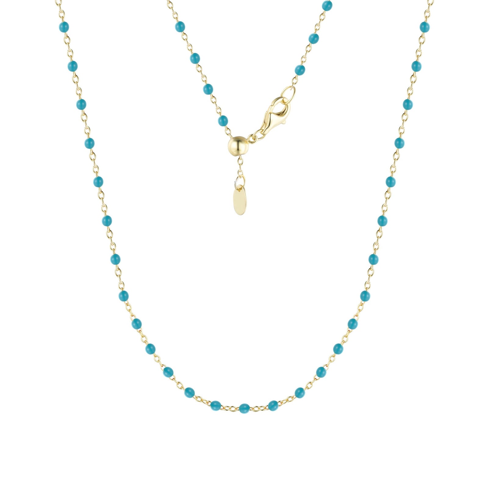 enamel beaded chain blue gold