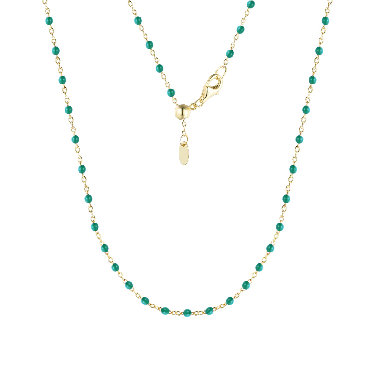Enamel Beaded Chain Necklace