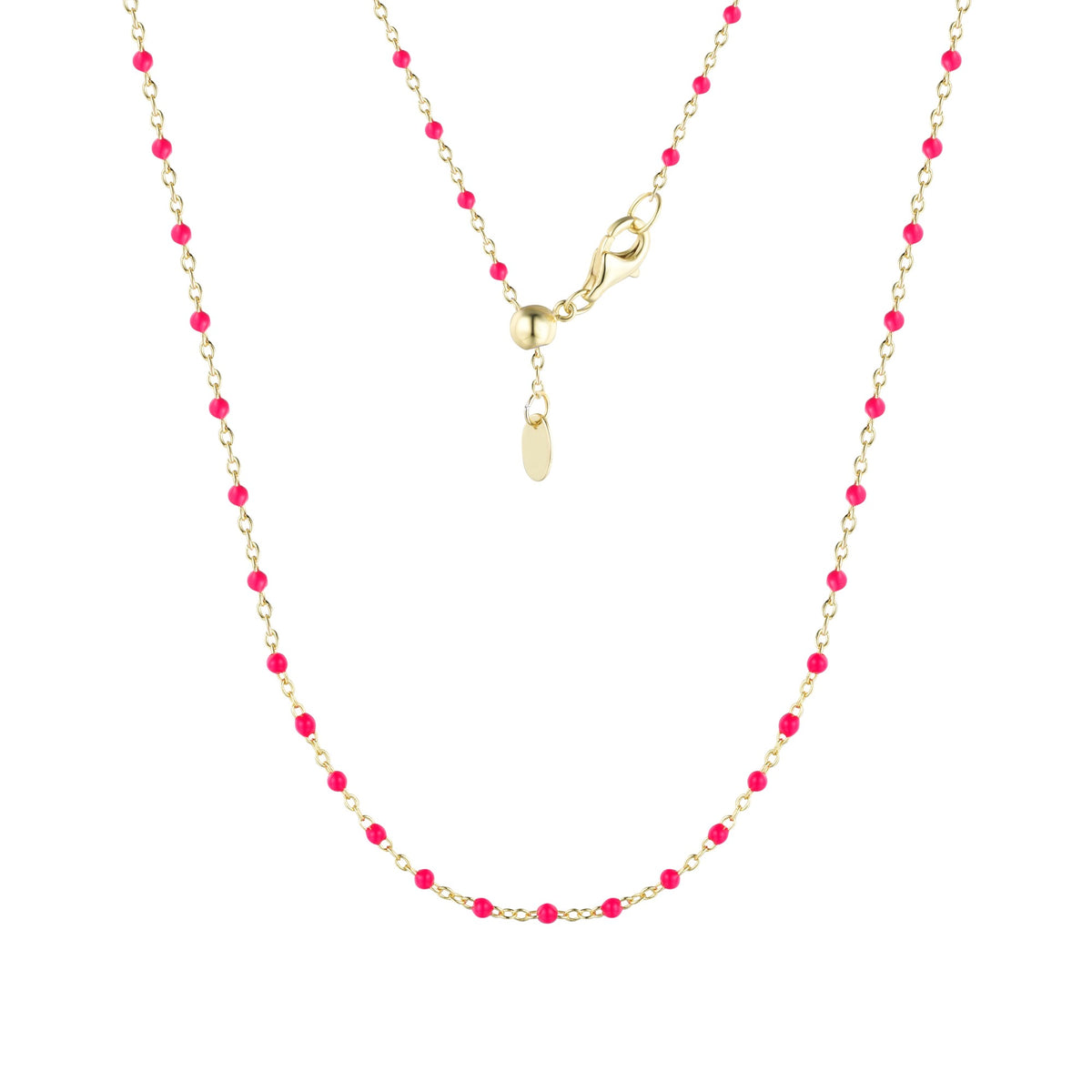 enamel beaded chain fuchsia gold
