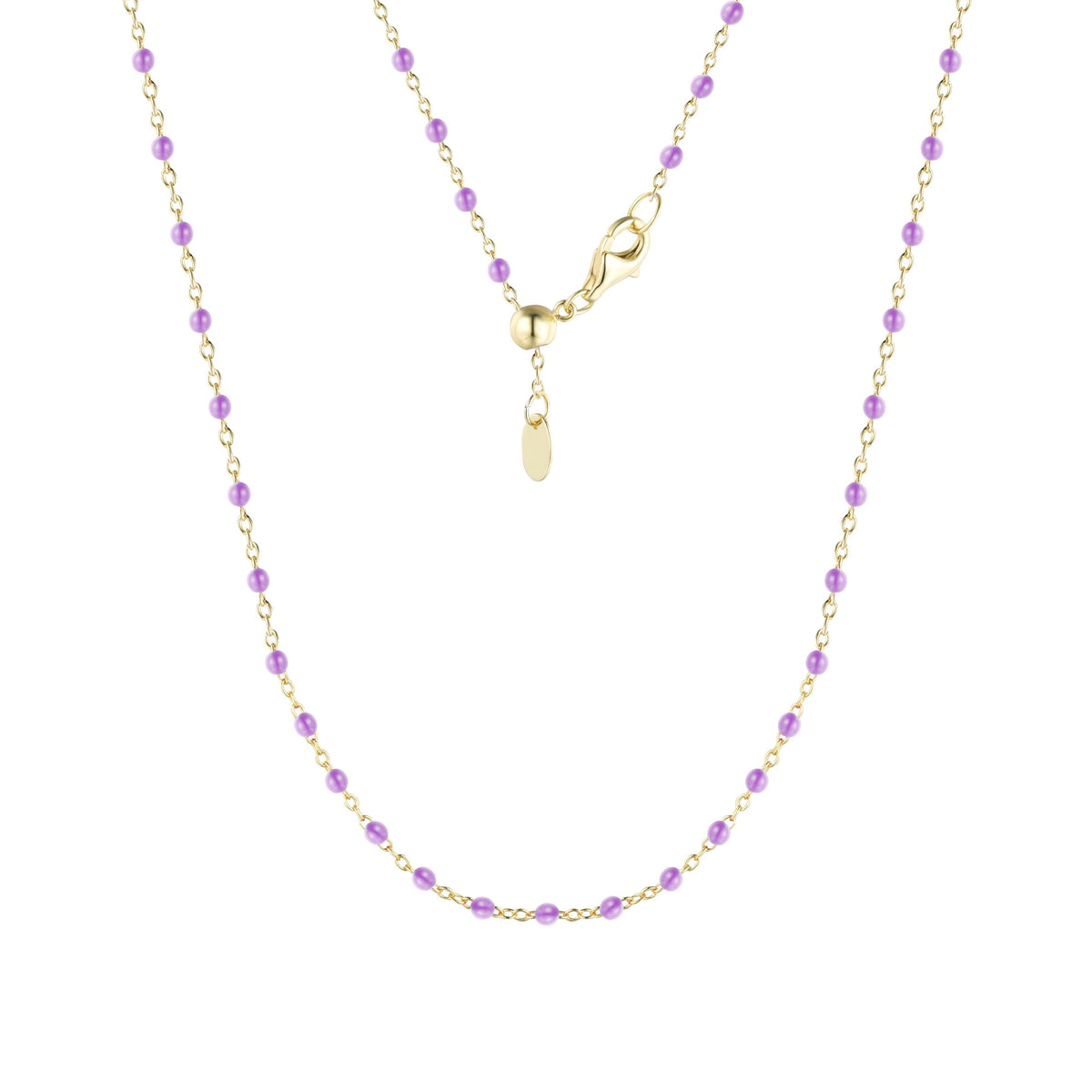 enamel beaded chain lavender gold