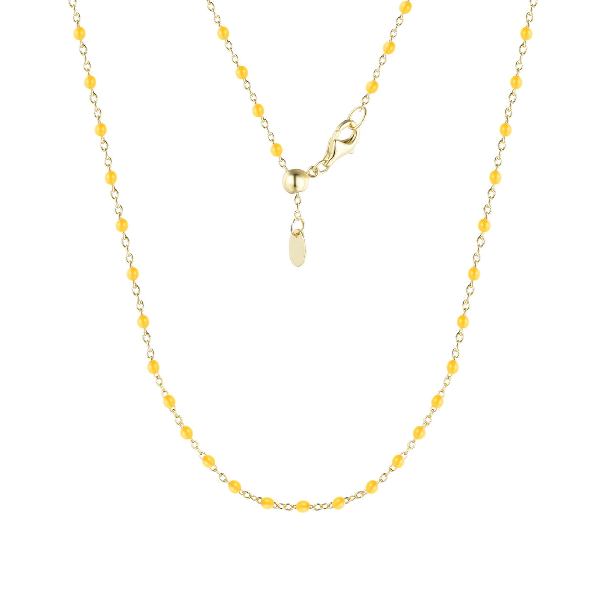 enamel beaded chain tangerine gold