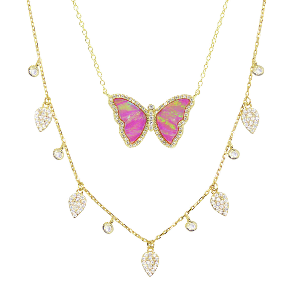 Gift Set | Opal Butterfly Necklace + Gold Choker