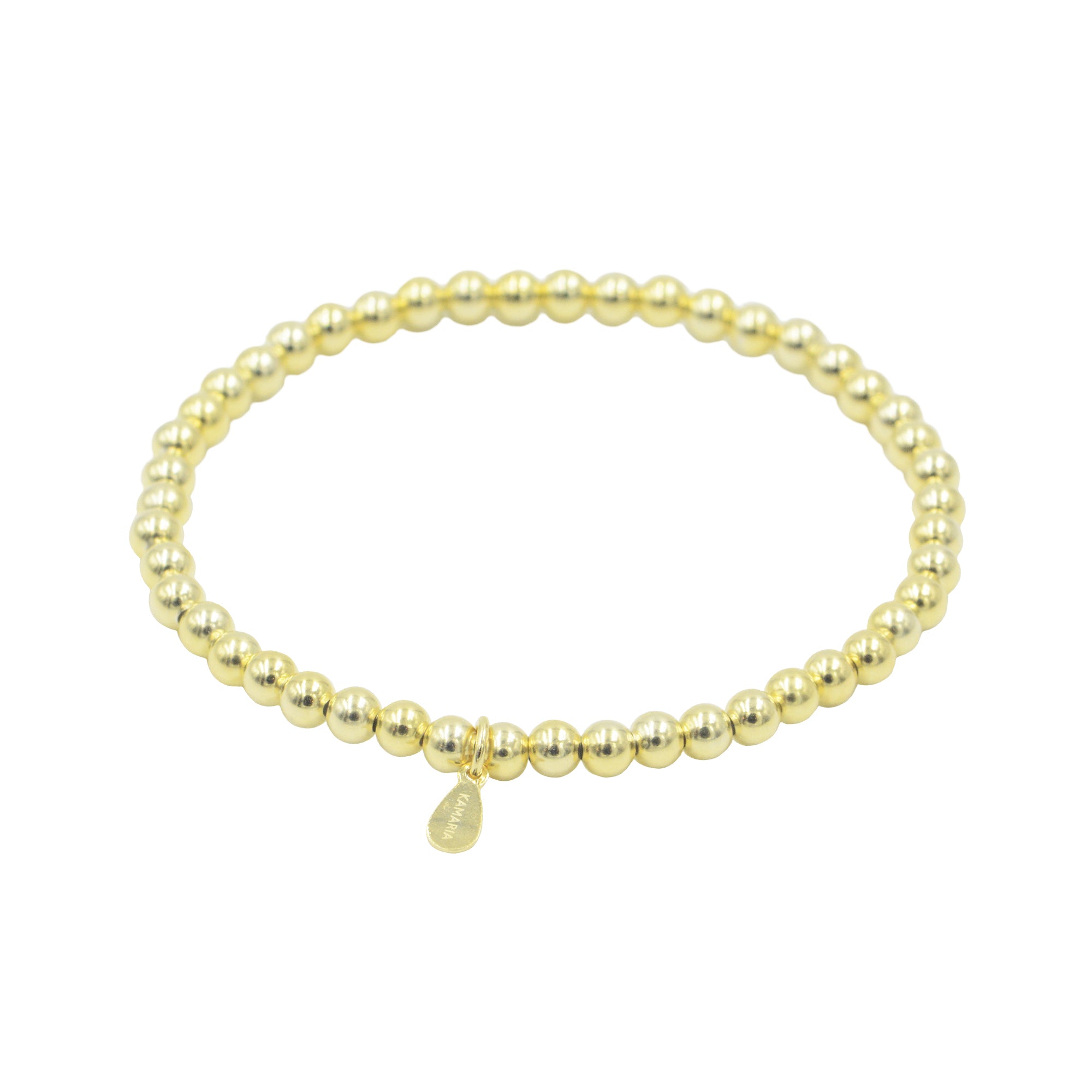 gold-plated silver beaded bracelet 4mm